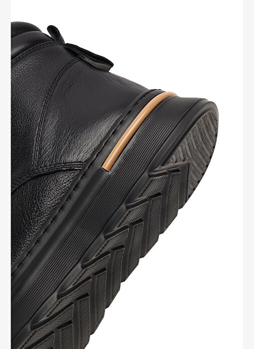 Erkek Siyah Bağcıklı Deri Casual Bot 25WFD7000FT - Görsel 9