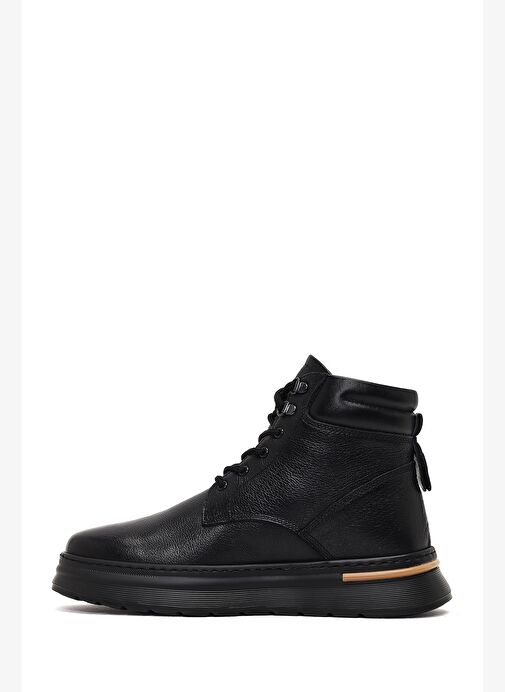 Erkek Siyah Bağcıklı Deri Casual Bot 25WFD7000FT - Görsel 3