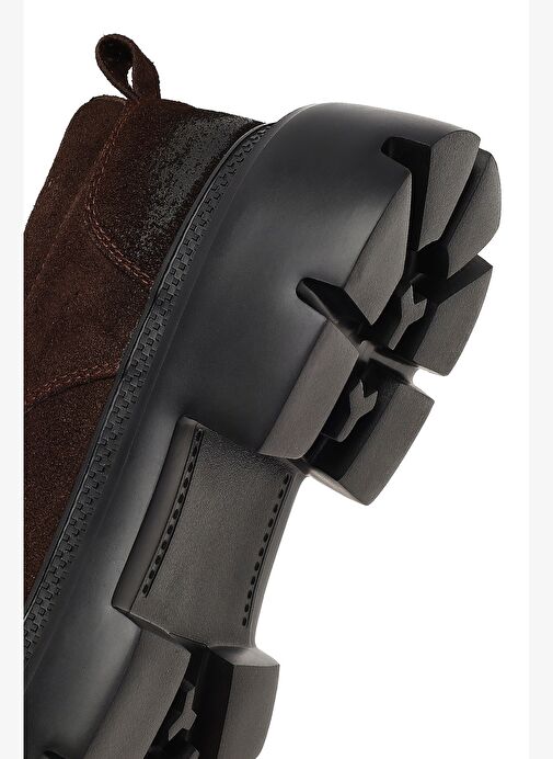 Erkek Kahverengi Bağcıklı Kalın Tabanlı Süet Deri Casual Ayakkabı 25WFD701110 - Görsel 9