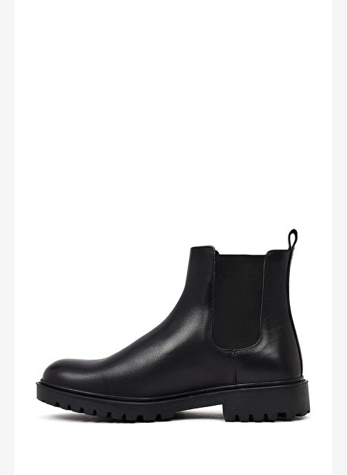 Erkek Siyah Deri Chelsea Bot 25WFD701918 - Görsel 3