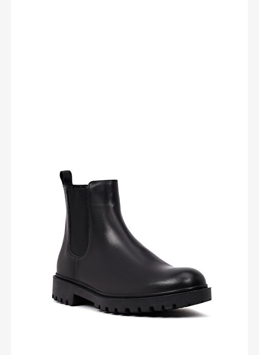 Erkek Siyah Deri Chelsea Bot 25WFD701918 - Görsel 8