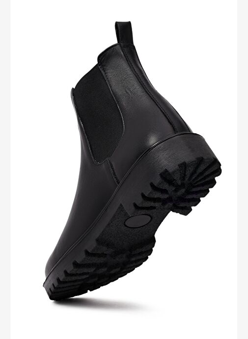 Erkek Siyah Deri Chelsea Bot 25WFD701918 - Görsel 9