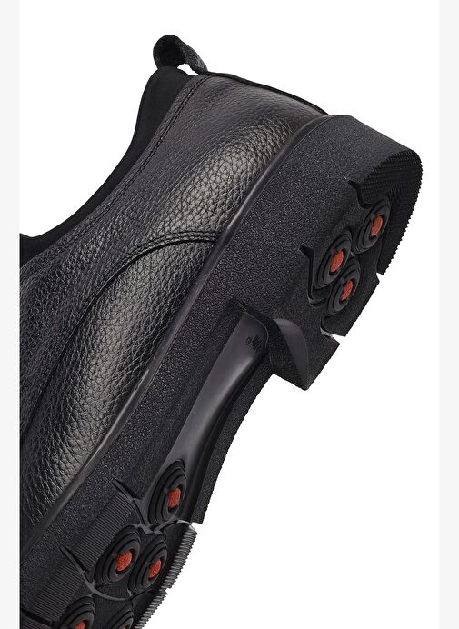 Erkek Siyah Bağcıklı Deri Casual Ayakkabı 25WFD7501FT - Görsel 9