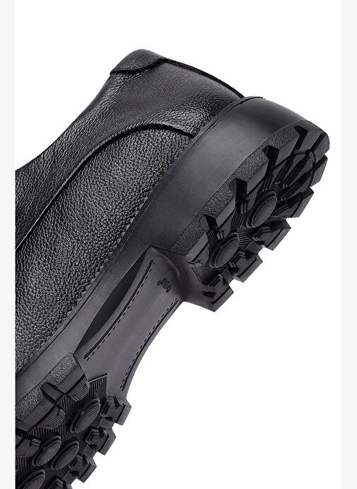 Erkek Siyah Bağcıklı Deri Casual Ayakkabı 25WFD7503FT - Görsel 9
