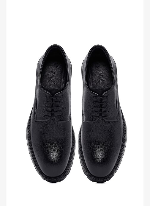Erkek Siyah Bağcıklı Deri Casual Ayakkabı 25WFD7503FT - Görsel 8