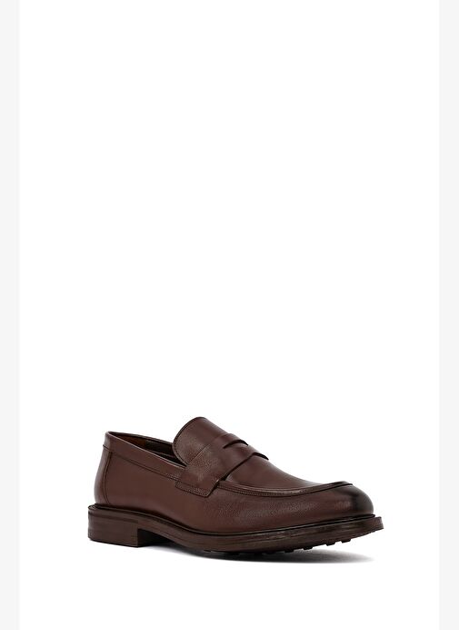Erkek Kahverengi Deri Klasik Loafer 25WFD750518 - Görsel 7