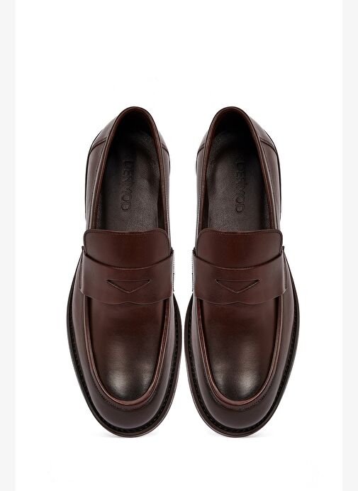 Erkek Kahverengi Deri Klasik Loafer 25WFD750518 - Görsel 8