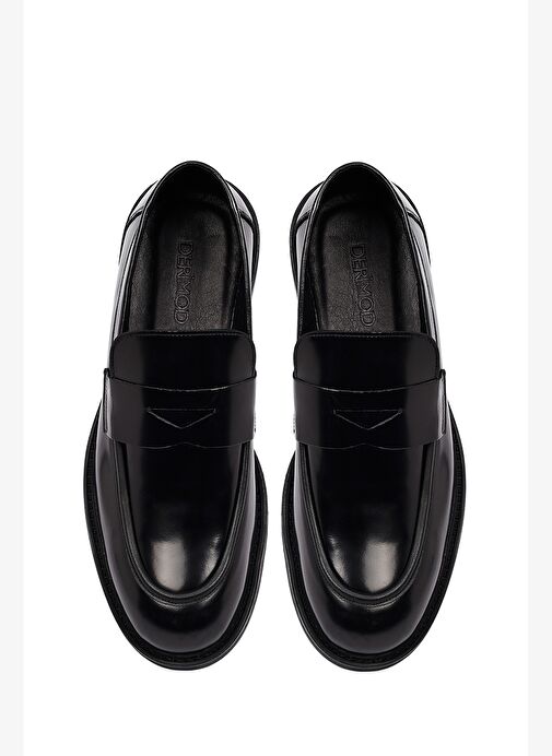 Erkek Siyah Deri Casual Loafer 25WFD750522 - Görsel 8