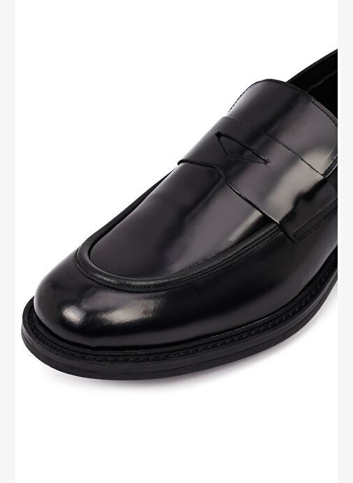 Erkek Siyah Deri Casual Loafer 25WFD750522 - Görsel 9