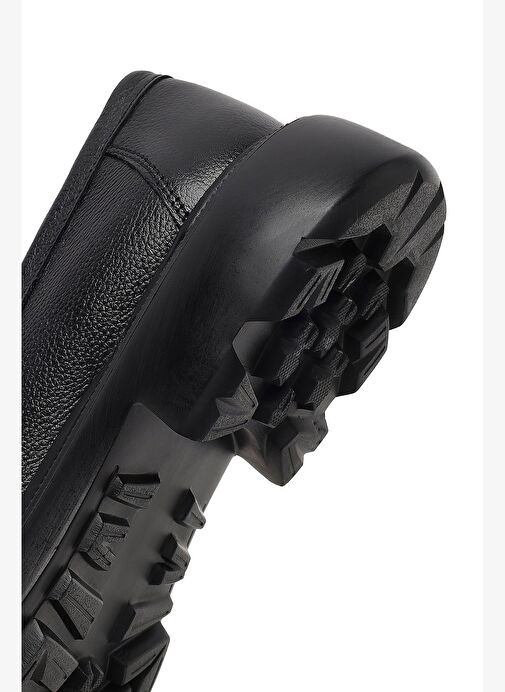 Erkek Siyah Kalın Tabanlı Deri Loafer 25WFD7507FT - Görsel 8