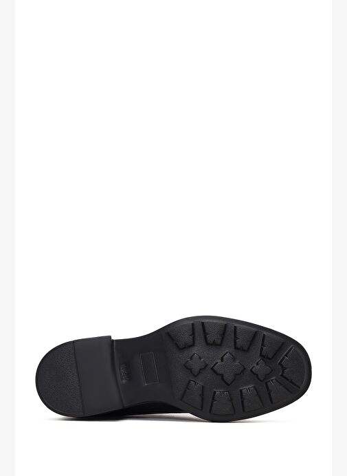 Erkek Siyah Bağcıklı Kalın Tabanlı Deri Casual Ayakkabı 25WFD751118 - Görsel 5