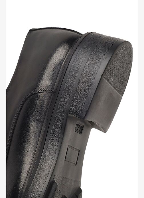 Erkek Siyah Bağcıklı Kalın Tabanlı Deri Casual Ayakkabı 25WFD751118 - Görsel 9