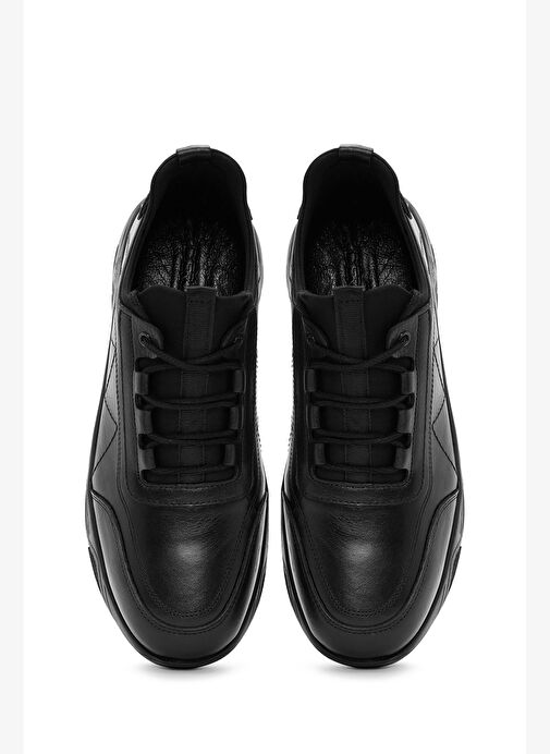 Erkek Siyah Bağcıklı Deri Casual Ayakkabı 25WFD6744FT - Görsel 8