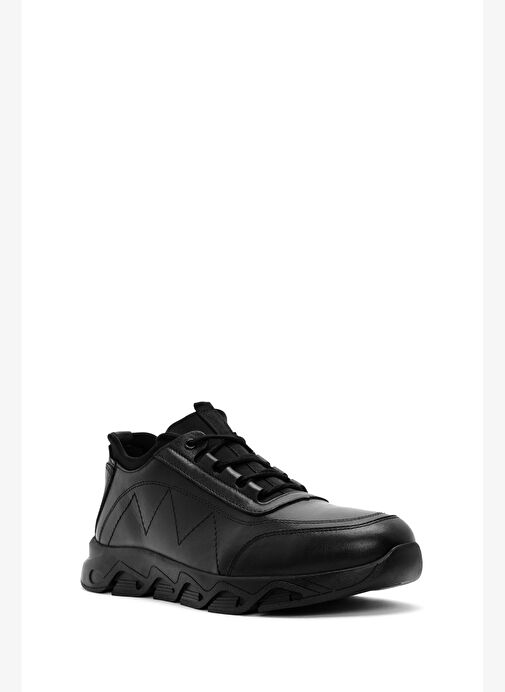 Erkek Siyah Bağcıklı Deri Casual Ayakkabı 25WFD6744FT - Görsel 7