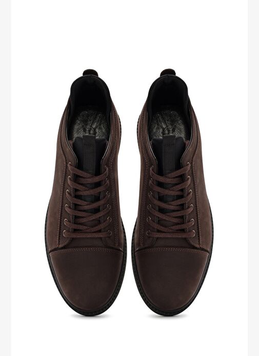 Erkek Kahverengi Bağcıklı Nubuk Deri Casual Ayakkabı 25WFD6748V3 - Görsel 8