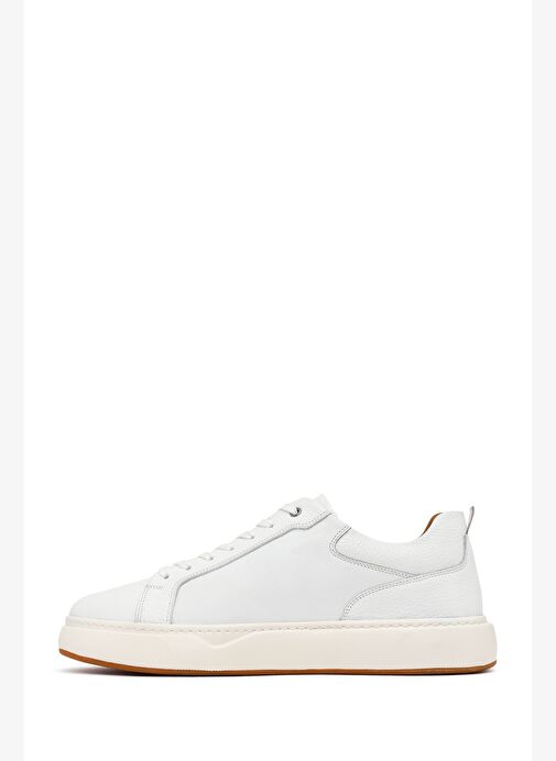 Erkek Siyah Bağcıklı Kalın Tabanlı Deri Sneaker 25WFD675014 - Görsel 3