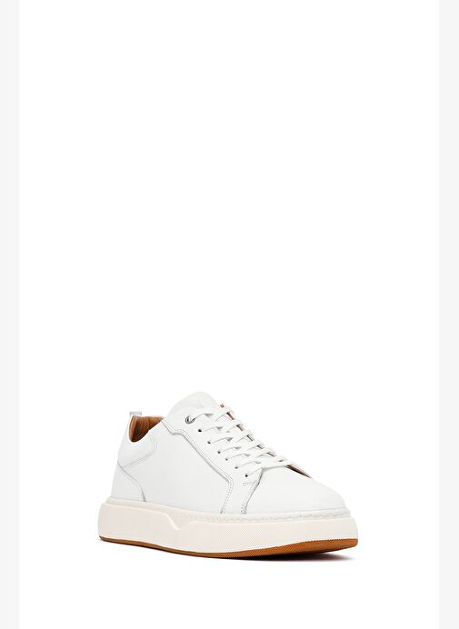 Erkek Siyah Bağcıklı Kalın Tabanlı Deri Sneaker 25WFD675014 - Görsel 7