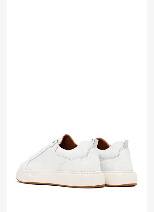 Erkek Siyah Bağcıklı Kalın Tabanlı Deri Sneaker 25WFD675014 - Görsel 6