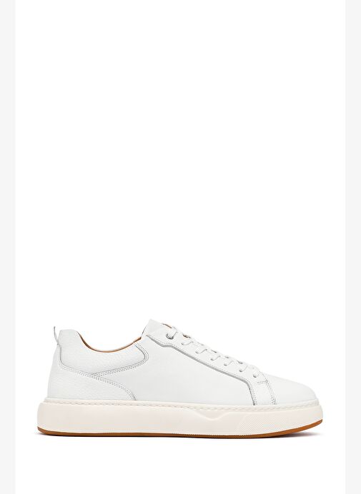 Erkek Siyah Bağcıklı Kalın Tabanlı Deri Sneaker 25WFD675014 - Görsel 2