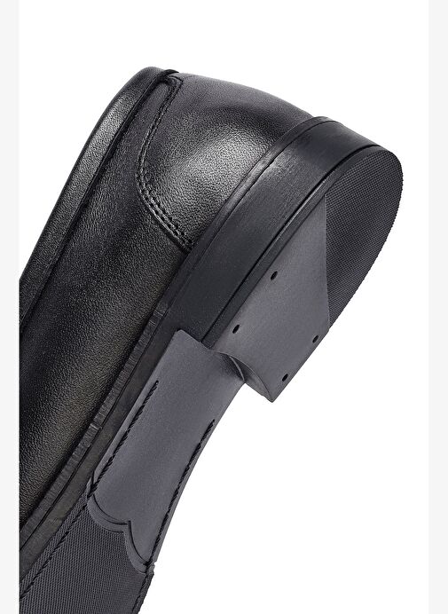 Kadın Siyah Deri Maskülen Loafer 25AFD201618 - Görsel 9