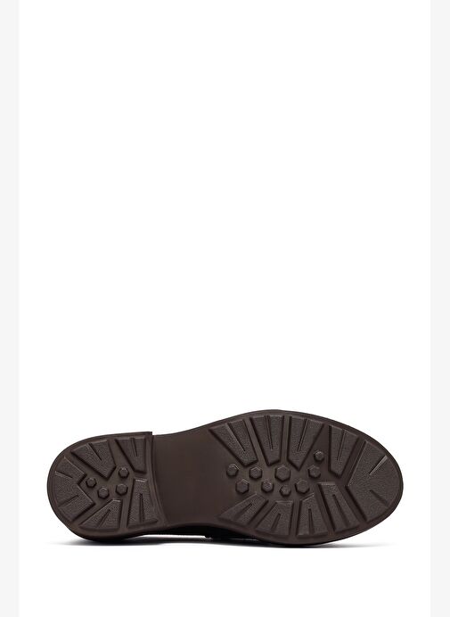 Kadın Leopar Desenli Süet Deri Maskülen Loafer 25AFD201710 - Görsel 5