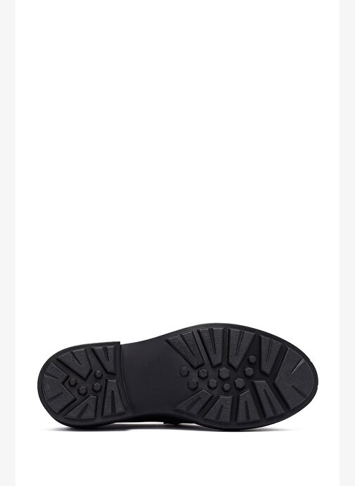 Kadın Siyah Deri Maskülen Loafer 25AFD201718 - Görsel 5