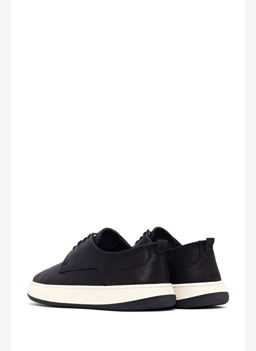 Erkek Siyah Bağcıklı Kalın Tabanlı Deri Casual Ayakkabı 25WFD6752FT - Görsel 6