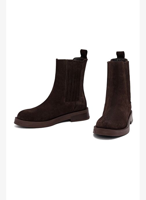 Kadın Kahverengi Süet Deri Chelsea Bot 25WFD202310 - Görsel 4