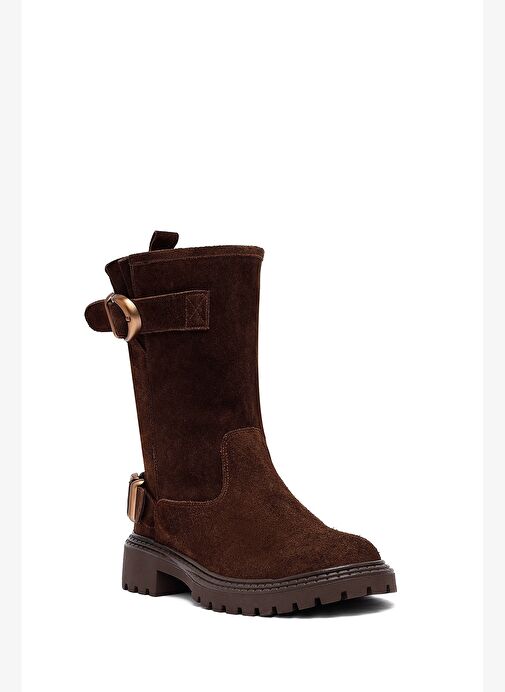 Kadın Kahverengi Süet Deri Bot 25WFD202410 - Görsel 8