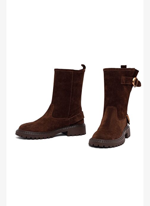 Kadın Kahverengi Süet Deri Bot 25WFD202410 - Görsel 4