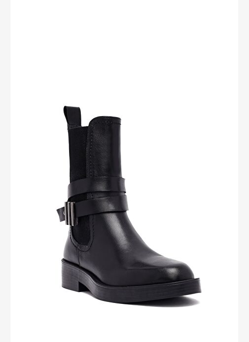 Kadın Siyah Fermuarlı Deri Bot 25WFD202518 - Görsel 8