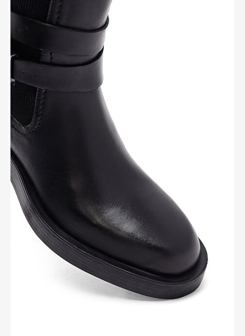 Kadın Siyah Fermuarlı Deri Bot 25WFD202518 - Görsel 9