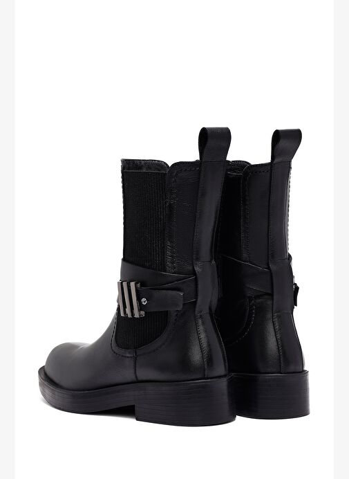 Kadın Siyah Fermuarlı Deri Bot 25WFD202518 - Görsel 7