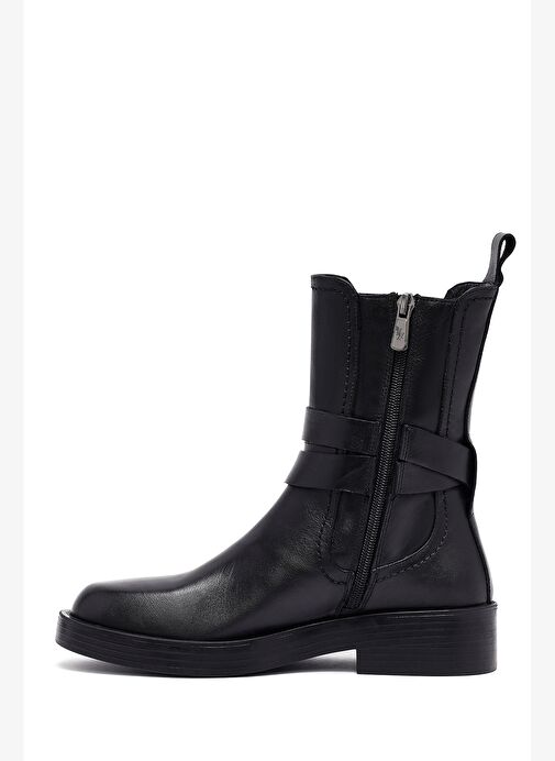 Kadın Siyah Fermuarlı Deri Bot 25WFD202518 - Görsel 3