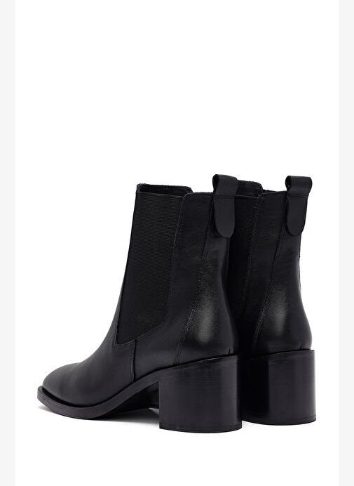 Kadın Siyah Kalın Topuklu Deri Chelsea Bot 25WFD202918 - Görsel 8