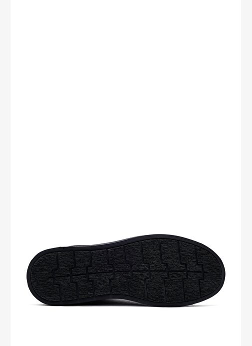 Erkek Siyah Fermuarlı Deri Spor Bot 25WFD760618 - Görsel 5