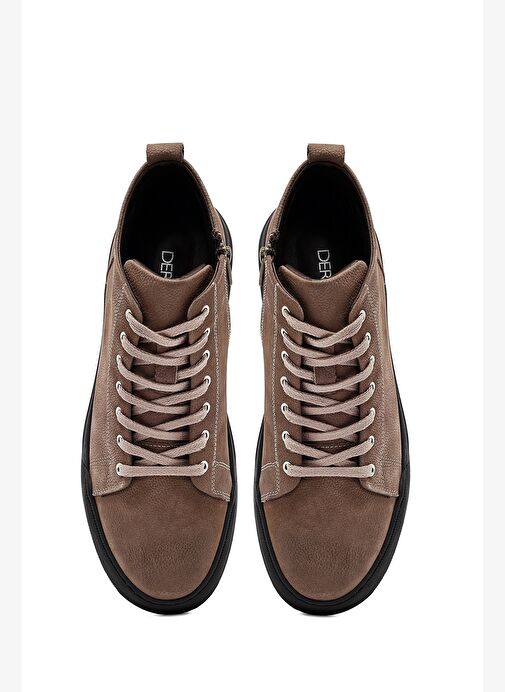 Erkek Bej Fermuarlı Nubuk Deri Spor Bot 25WFD7606V3 - Görsel 8