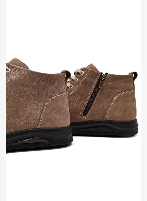 Erkek Bej Fermuarlı Nubuk Deri Spor Bot 25WFD7606V3 - Görsel 9
