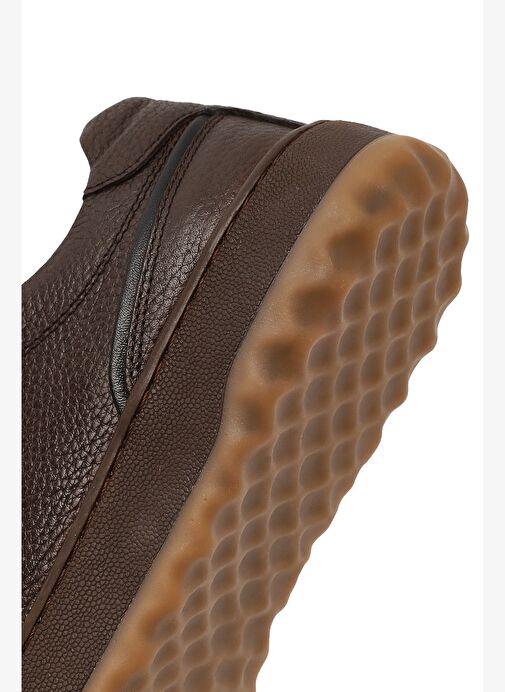Erkek Kahverengi Bağcıklı Kalın Tabanlı Deri Sneaker 25WFD7602FT - Görsel 9