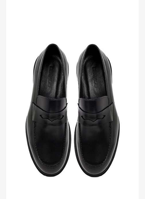 Erkek Siyah Deri Casual Loafer 25WFD760818 - Görsel 7