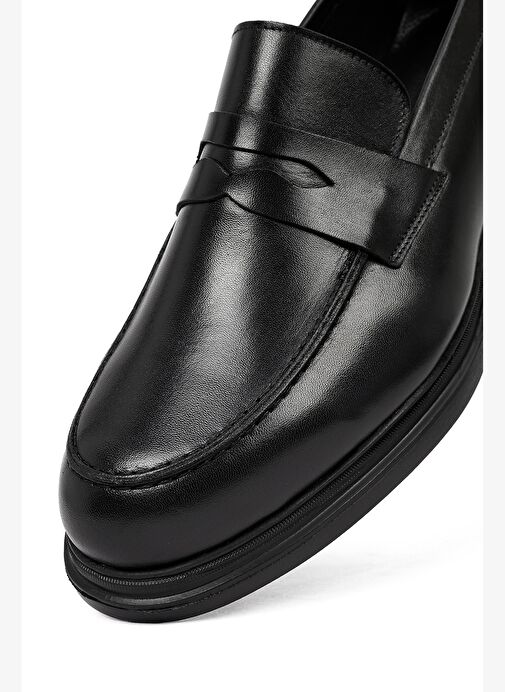 Erkek Siyah Deri Casual Loafer 25WFD760818 - Görsel 8
