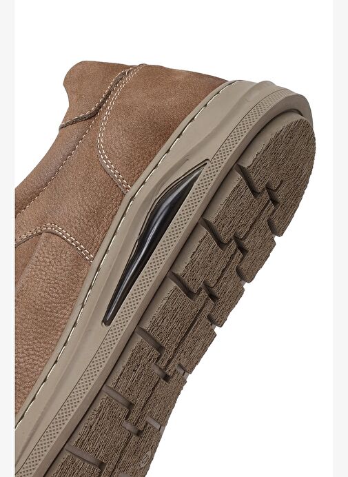 Erkek Bej Bağcıklı Nubuk Deri Sneaker 25WFD7607V3 - Görsel 9