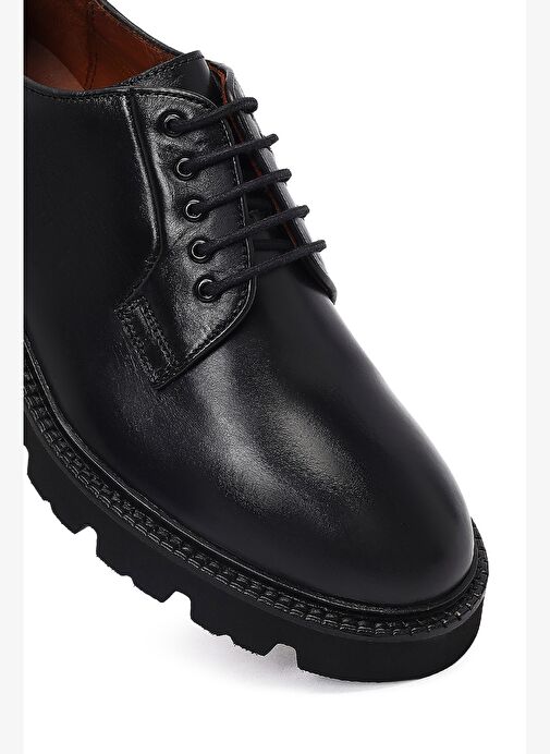 Erkek Siyah Bağcıklı Deri Casual Ayakkabı 25WFD724318 - Görsel 9