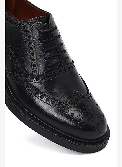 Erkek Siyah Bağcıklı Deri Casual Ayakkabı 25WFD724518 - Görsel 9