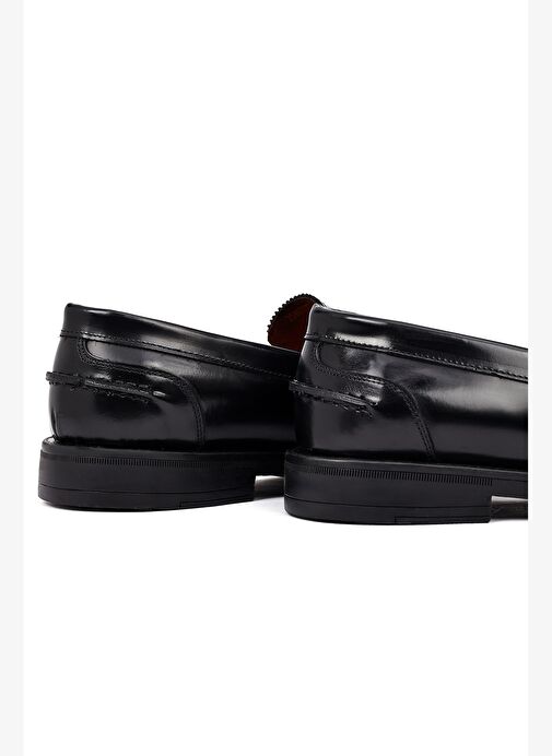 Erkek Siyah Deri Casual Loafer 25WFD724622 - Görsel 9