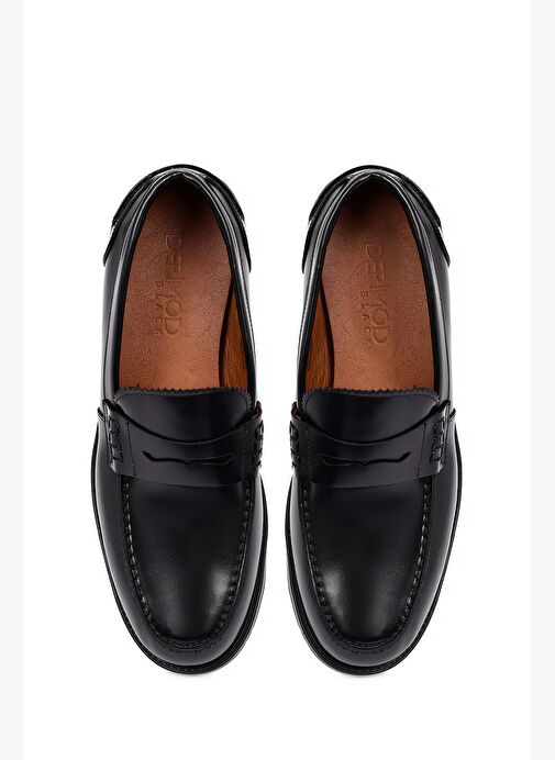 Erkek Siyah Deri Casual Loafer 25WFD724622 - Görsel 8