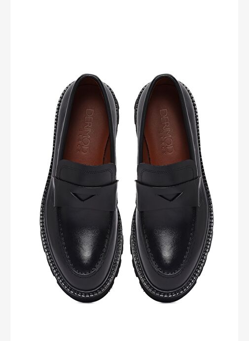 Erkek Siyah Deri Loafer 25WFD724818 - Görsel 8