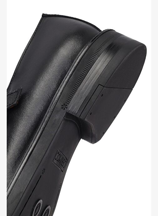 Erkek Siyah Tokalı Deri Casual Ayakkabı 25WFD725018 - Görsel 9