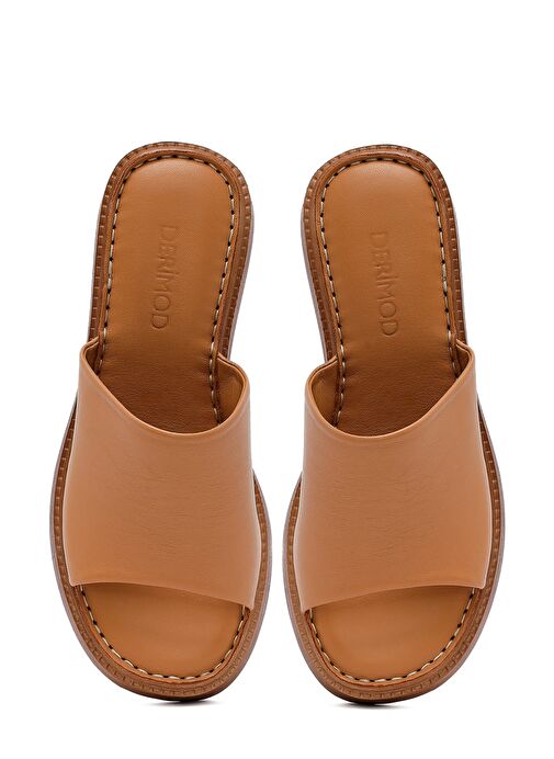 Kadın Taba Kalın Tabanlı Deri Comfort Terlik 25SFD341418 - Görsel 9