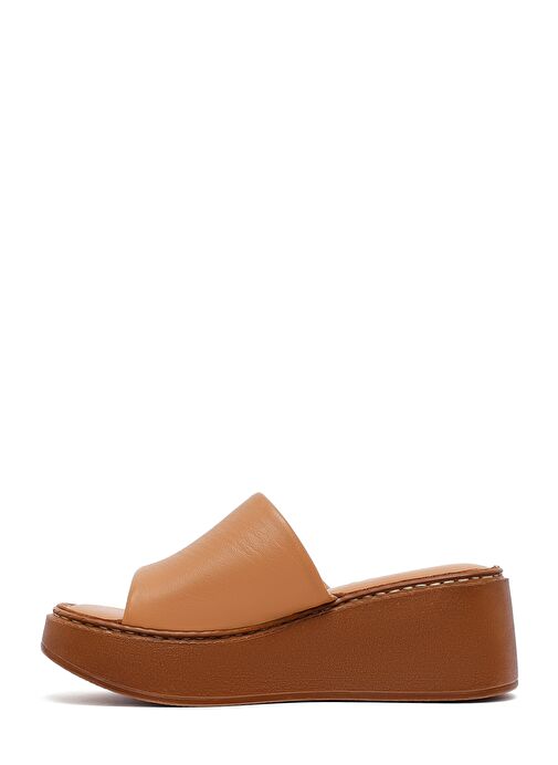 Kadın Taba Kalın Tabanlı Deri Comfort Terlik 25SFD341418 - Görsel 5